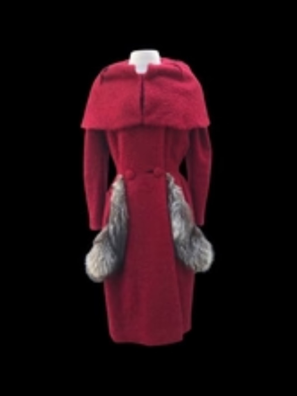 LIlli Ann Red Cranberry Coat-RARE Collectible Museum Quality Modern Size Peplum